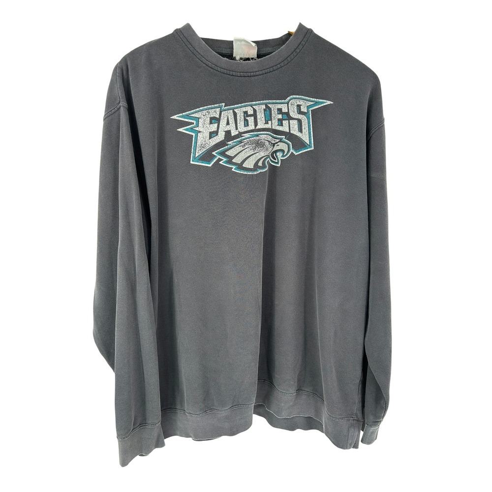 Vintage Philadelphia Eagles Sweatshirt Gray NFL Football Majestic